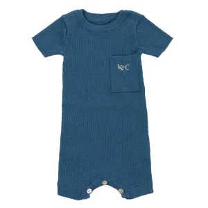 Kipp Hayden Ribbed Knit Romper- Aqua