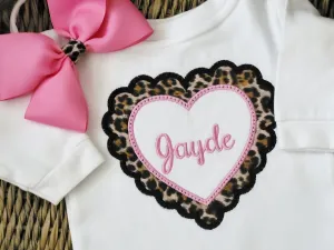 Leopard Heart Girl Sleeper Set