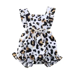 Leopard Ruffled Baby Romper