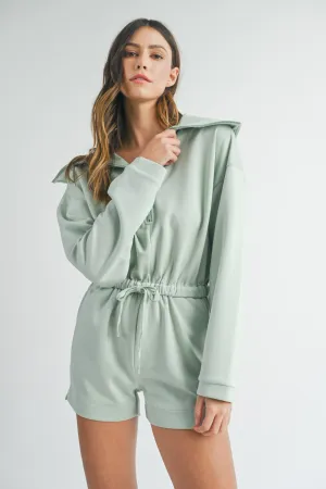 Lightweight Soft Scuba Zip Up Romper