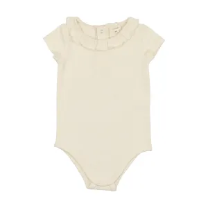 Lil Legs Collar Onesie Ruffle- Cream