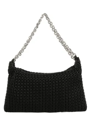 LIS BLACK CHEVRON QUILTED BAG