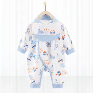 Little Gigglers World Unisex Premium Newborn Baby Romper & mouth towel