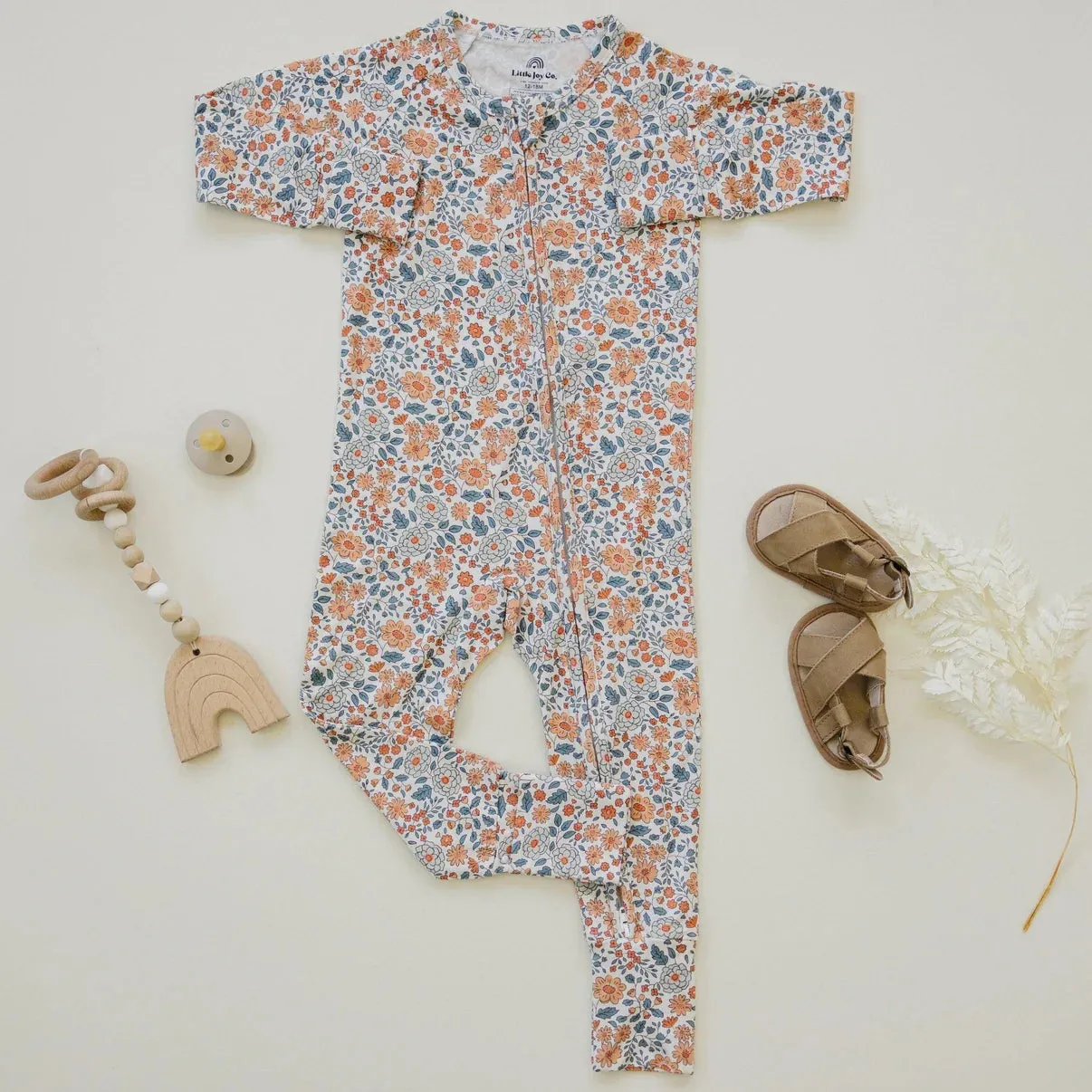 Little Joy Co. - Darling Ditsy Bamboo Zippy Romper Baby Pajamas