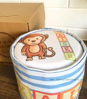 Little Monkey Personalized Diaper Cake