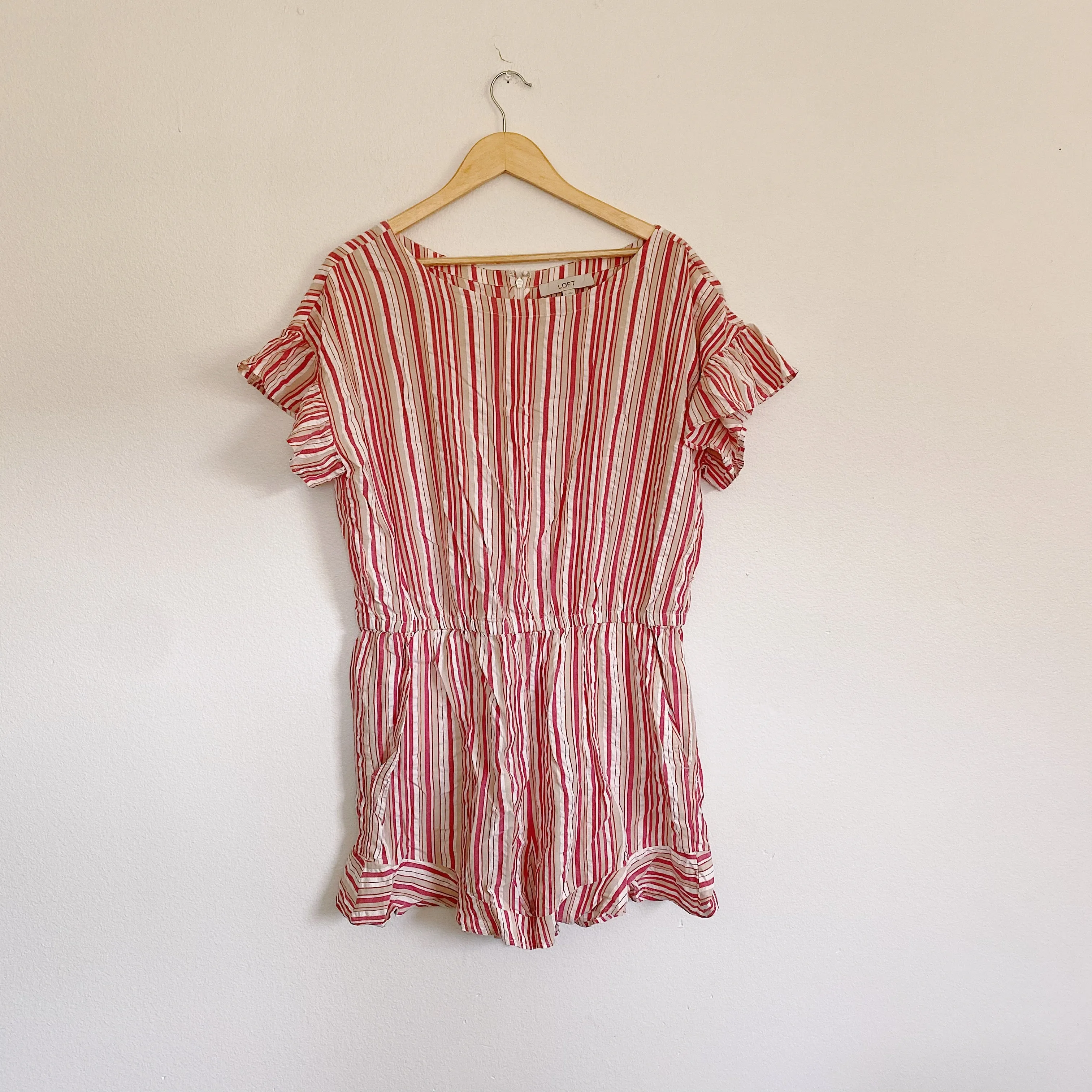 LOFT Stripe Romper size Large