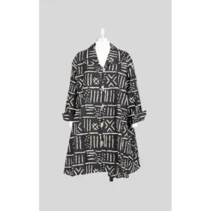 Long Tunic Knee Length Dress / Trench Coat / Blouse