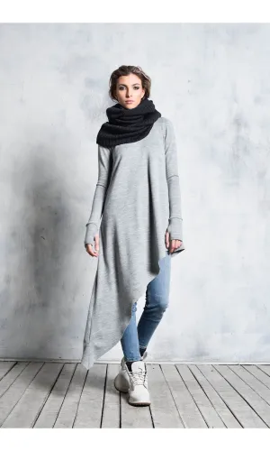 Loose Knitted Tunic with Long Sleeves