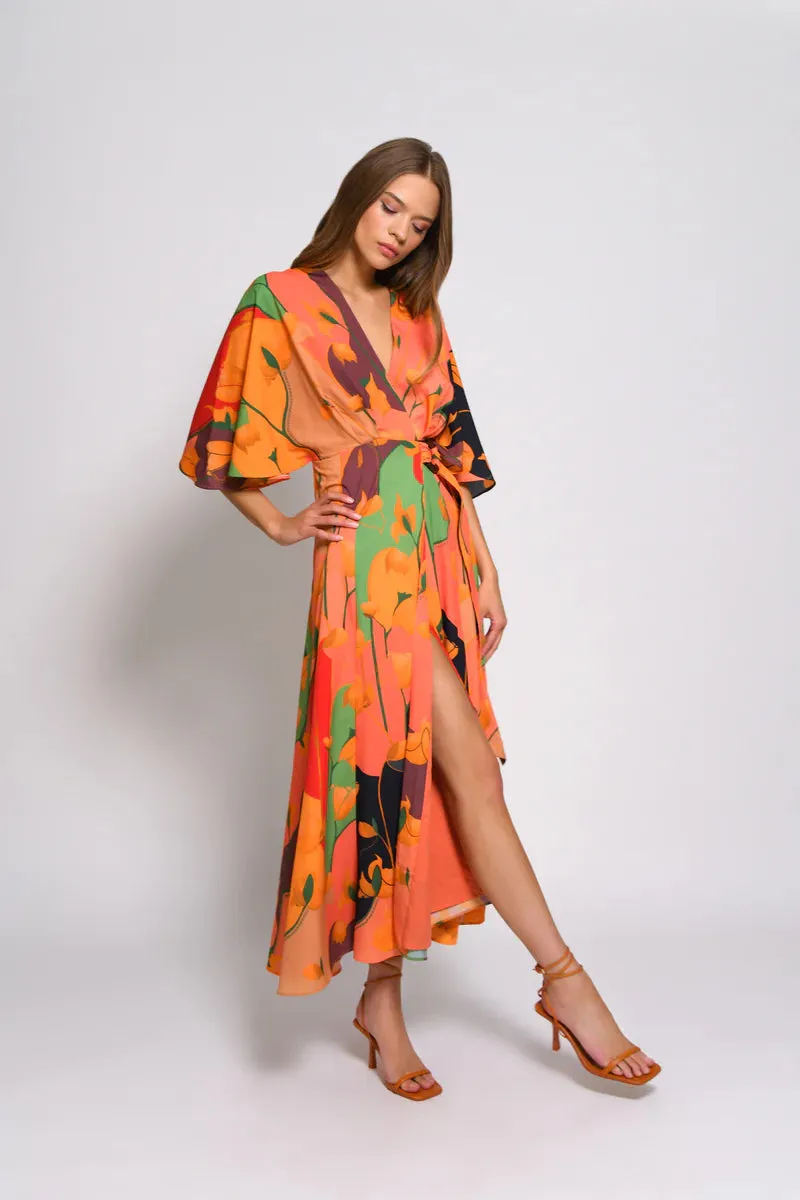 Lyna High Low Wrap Dress