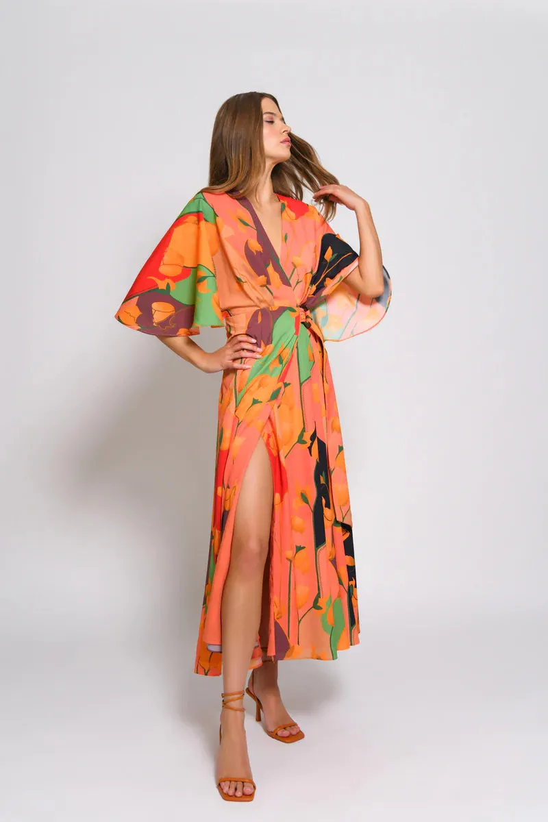 Lyna High Low Wrap Dress