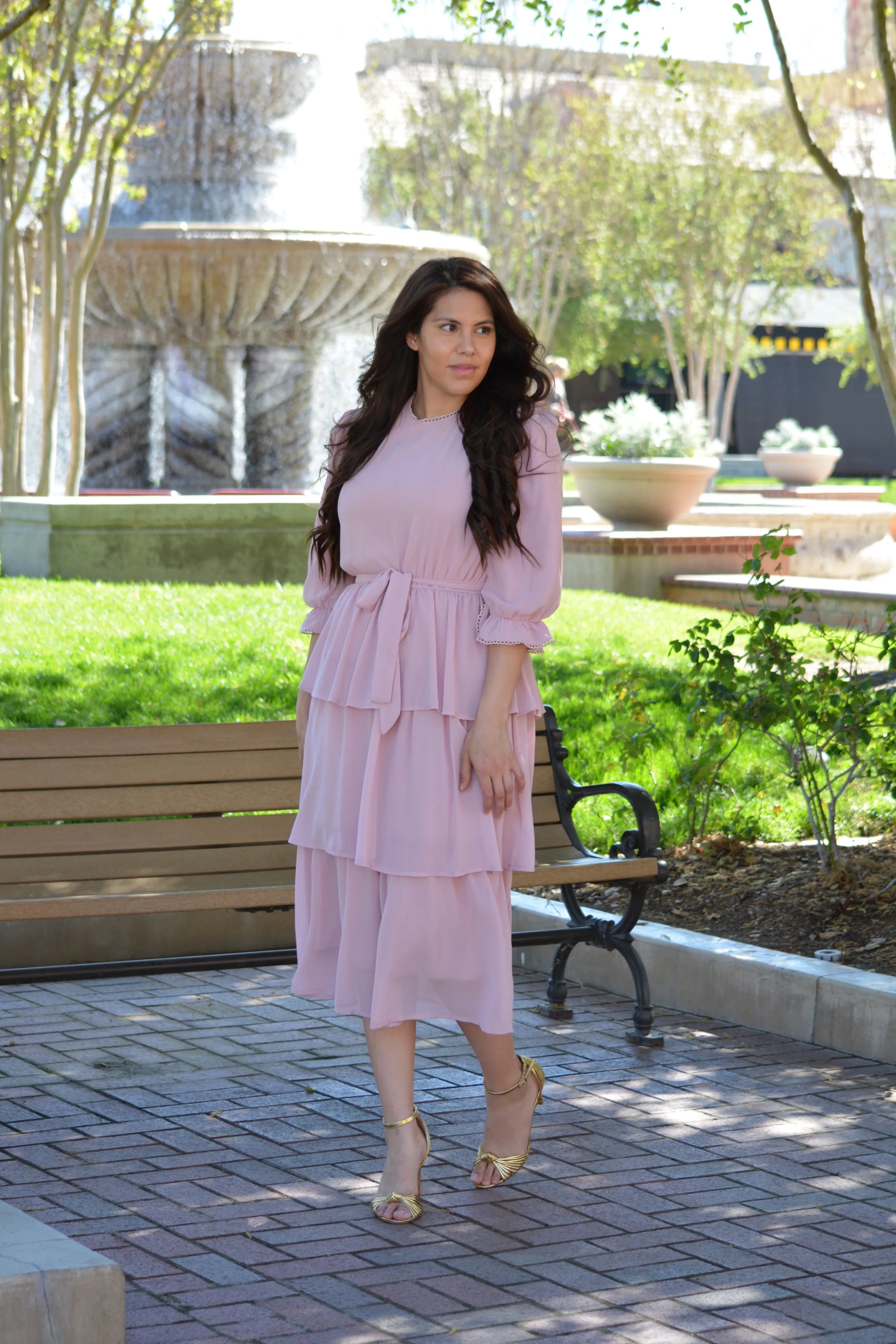 Madrid Pink Ruffled Dress