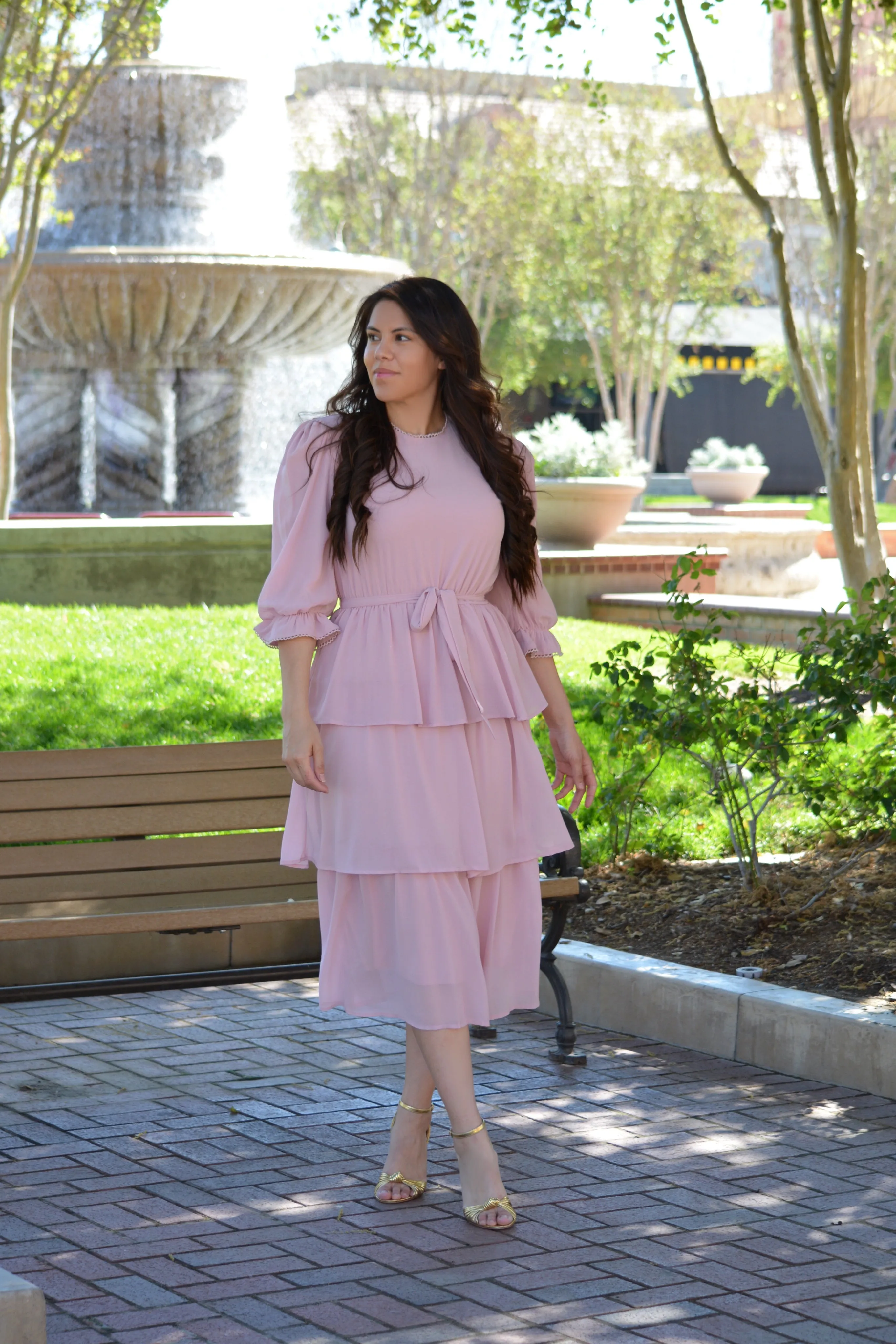 Madrid Pink Ruffled Dress