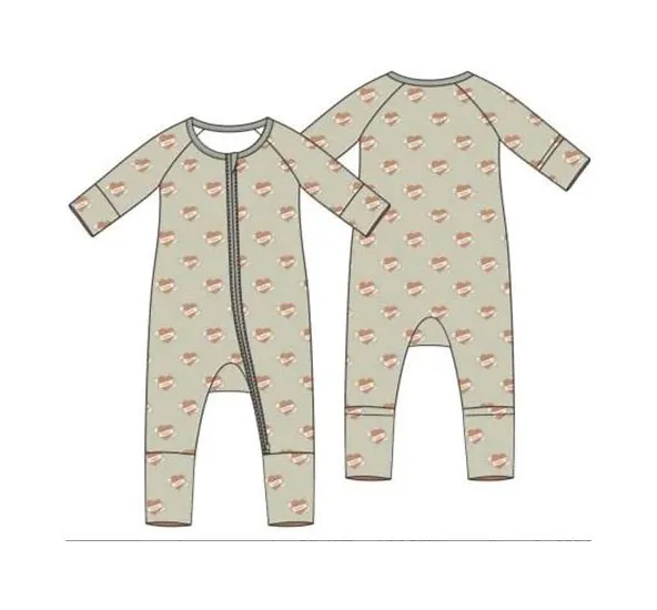 Mama Tattoo Hearts Valentine's Day Bamboo Zippy Romper