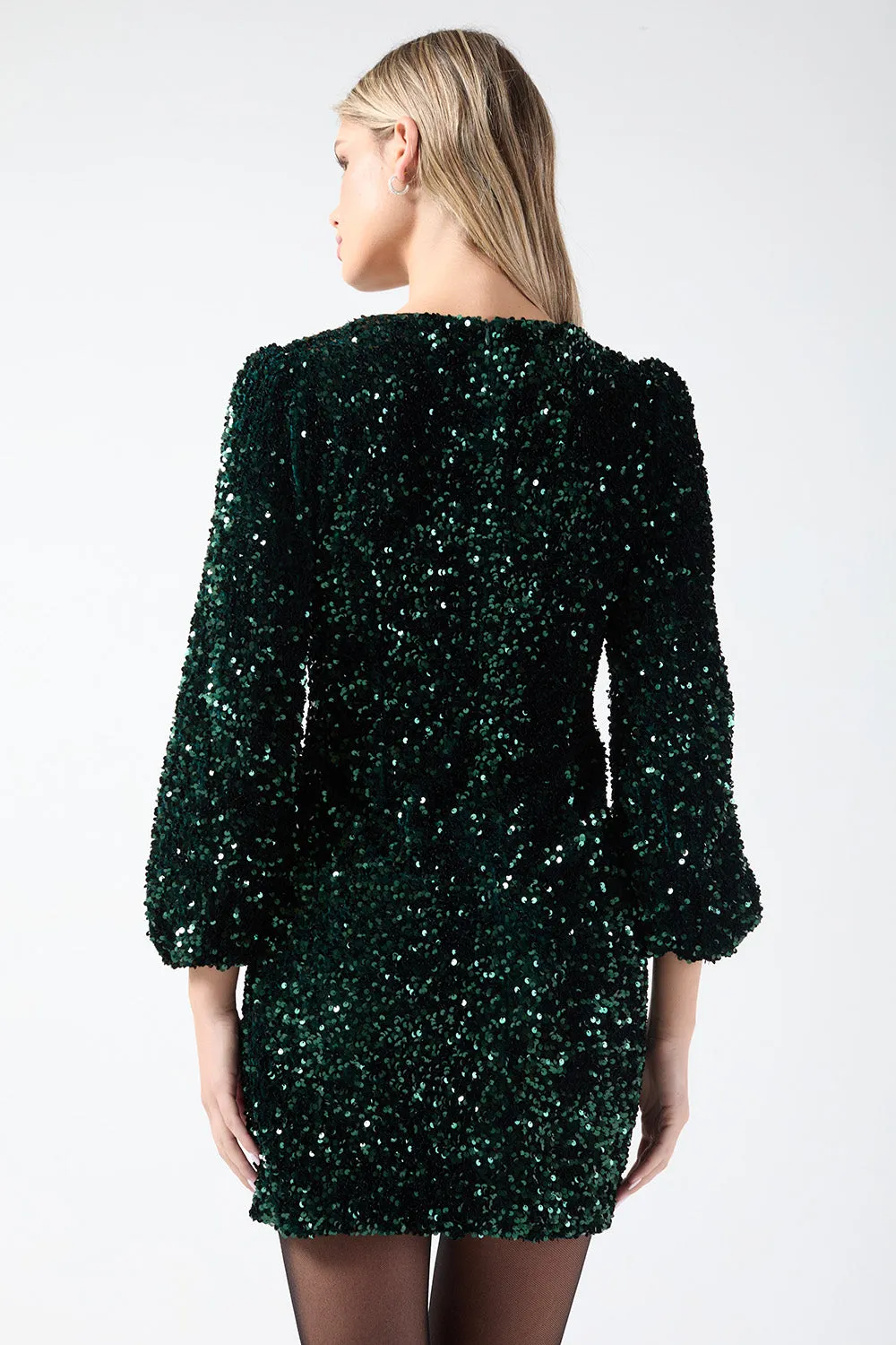 Marc Angelo Sequin Wrap Dress MA41103 GRN