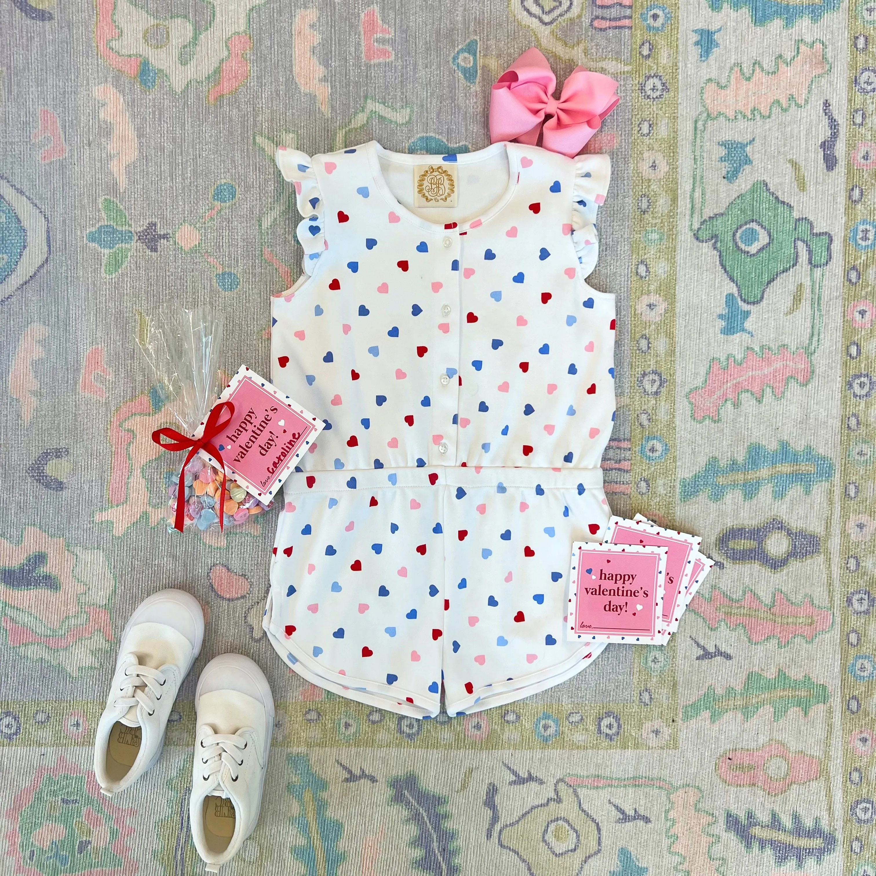 Marion Rose Romper - Happy Hearts