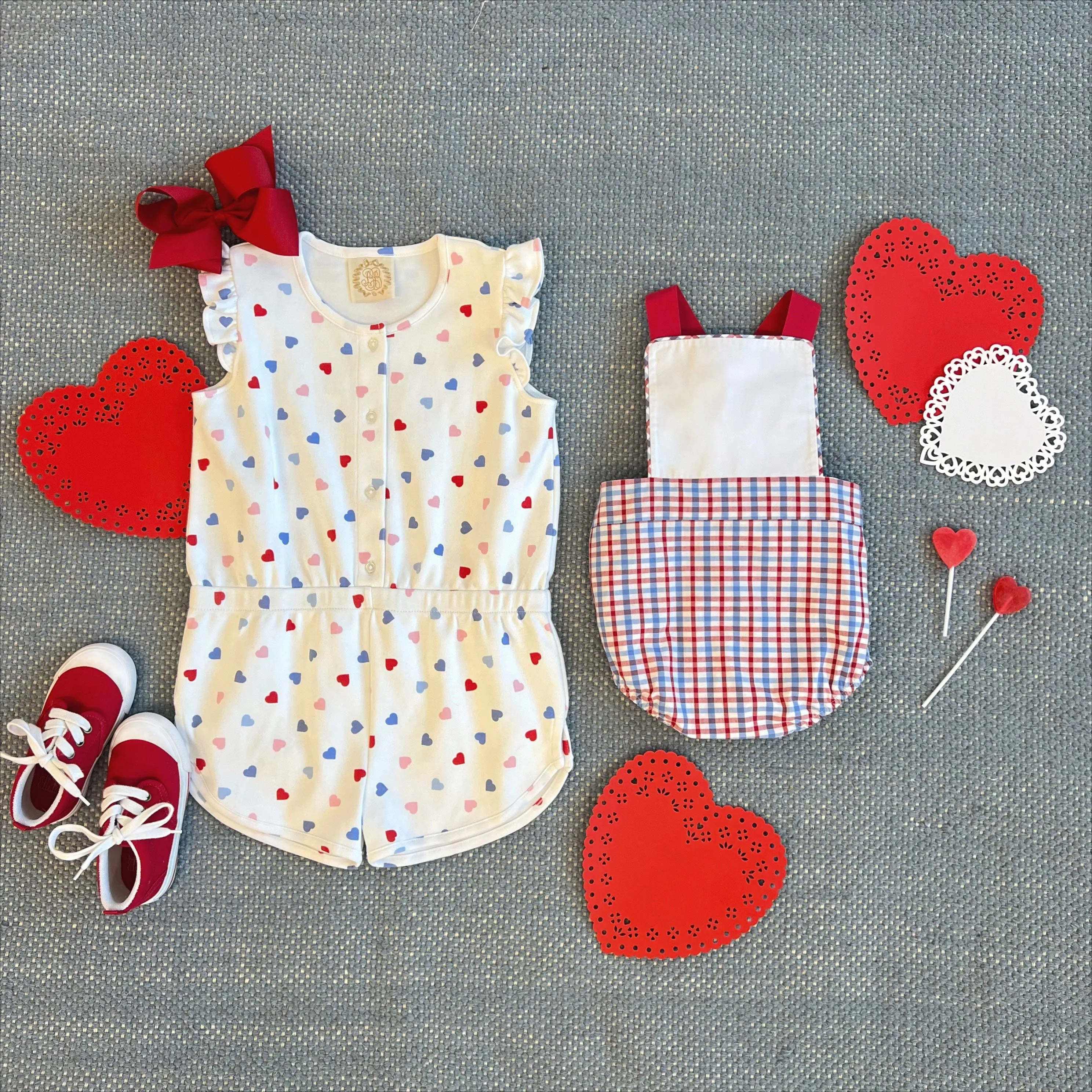 Marion Rose Romper - Happy Hearts