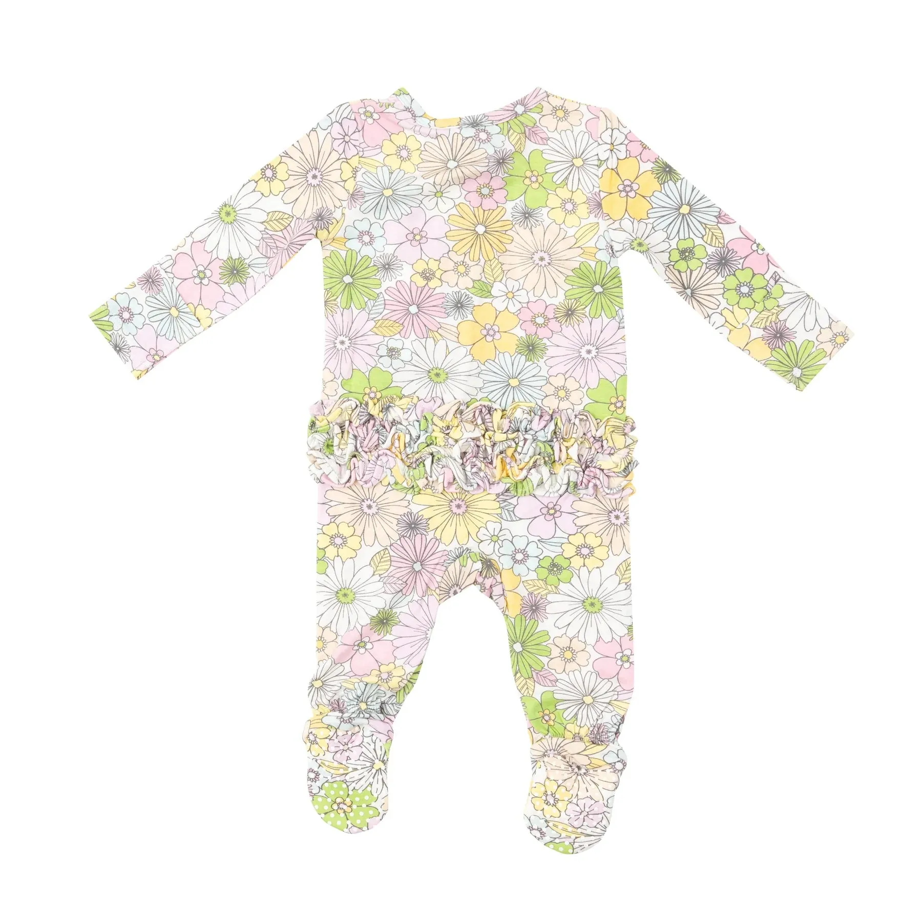 Mixed Retro Floral Zipper Footie