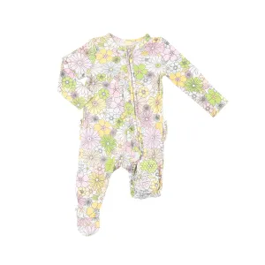 Mixed Retro Floral Zipper Footie