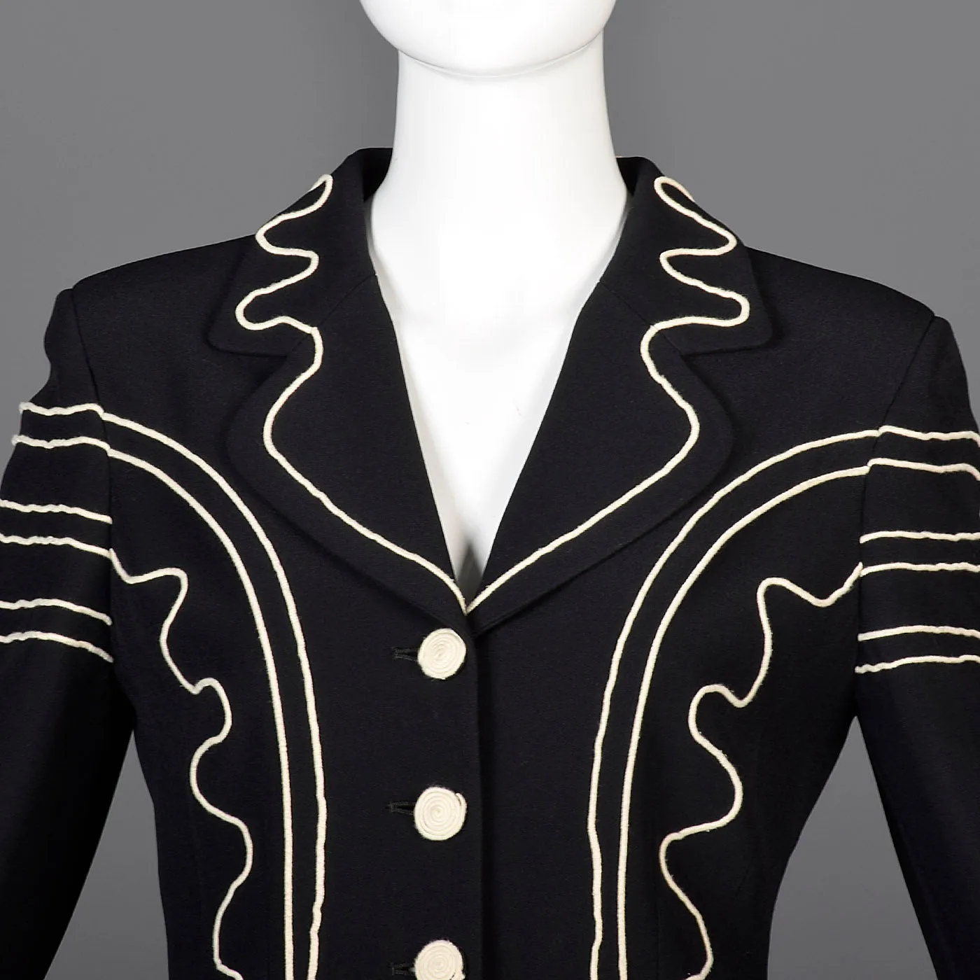 Moschino Cheap & Chic Skirt Suit with Rope Soutache Trim