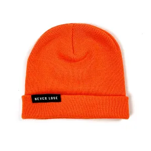 Never Lose Skullcap Fold Beanie - NEON ORANGE