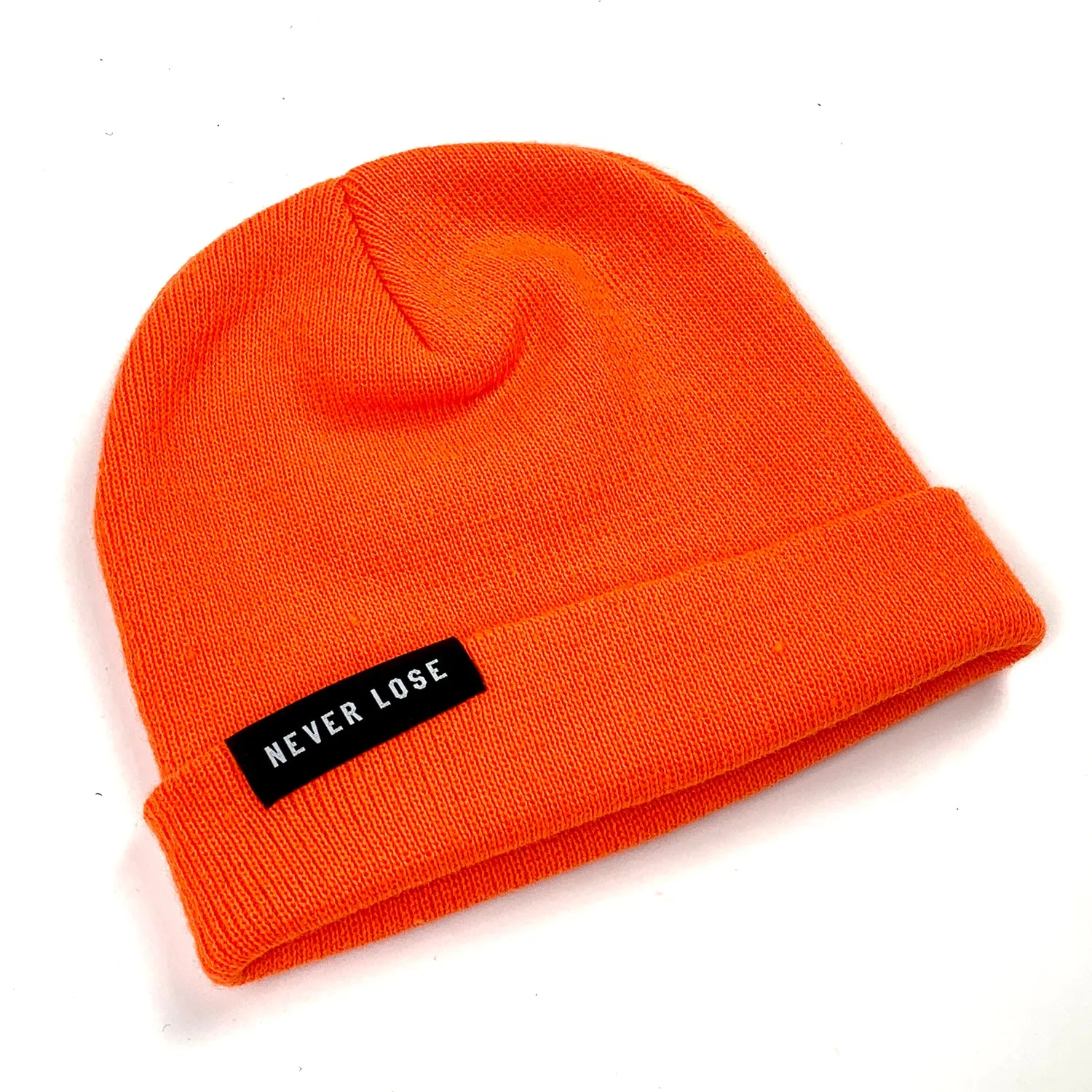 Never Lose Skullcap Fold Beanie - NEON ORANGE