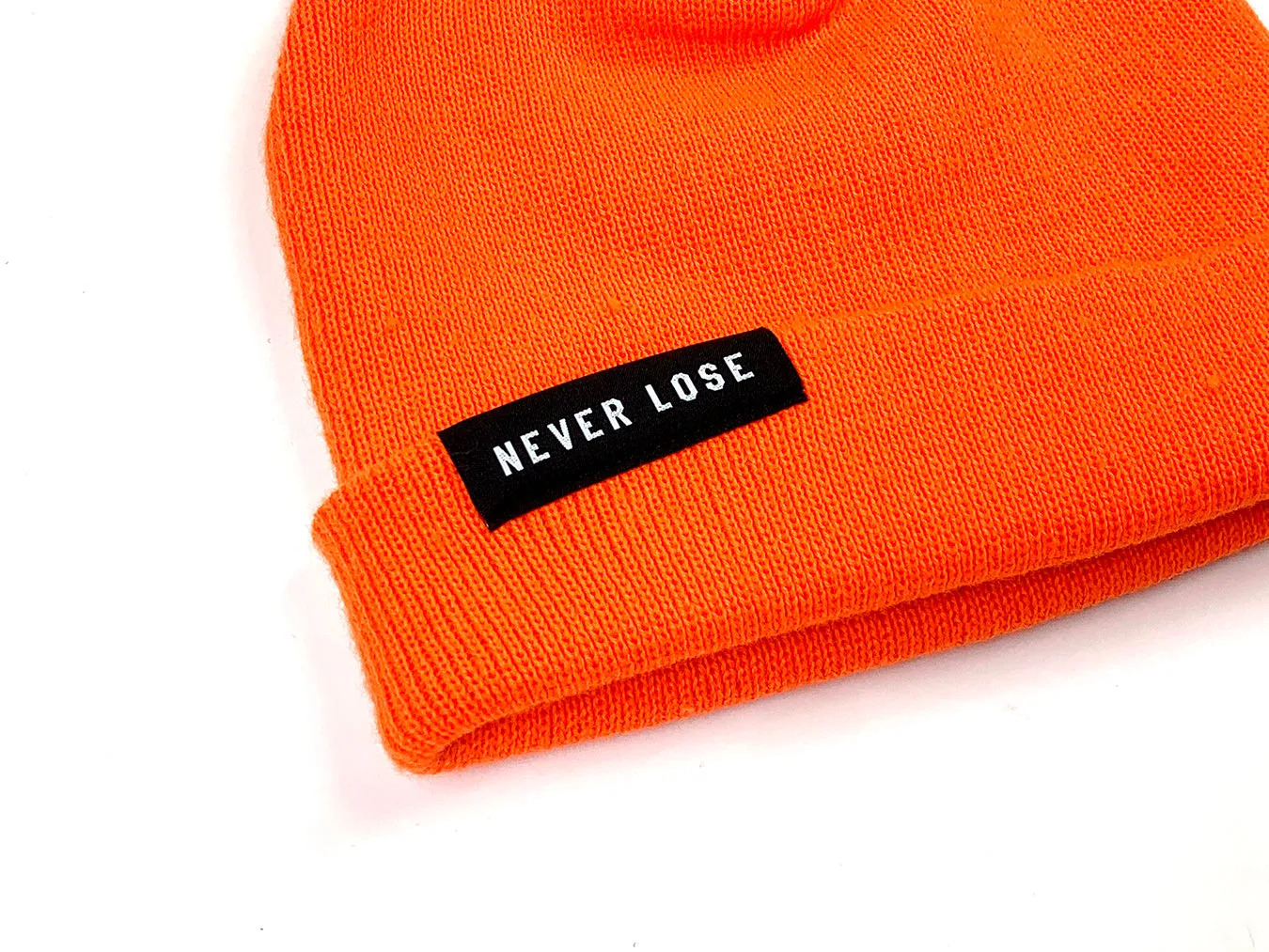 Never Lose Skullcap Fold Beanie - NEON ORANGE