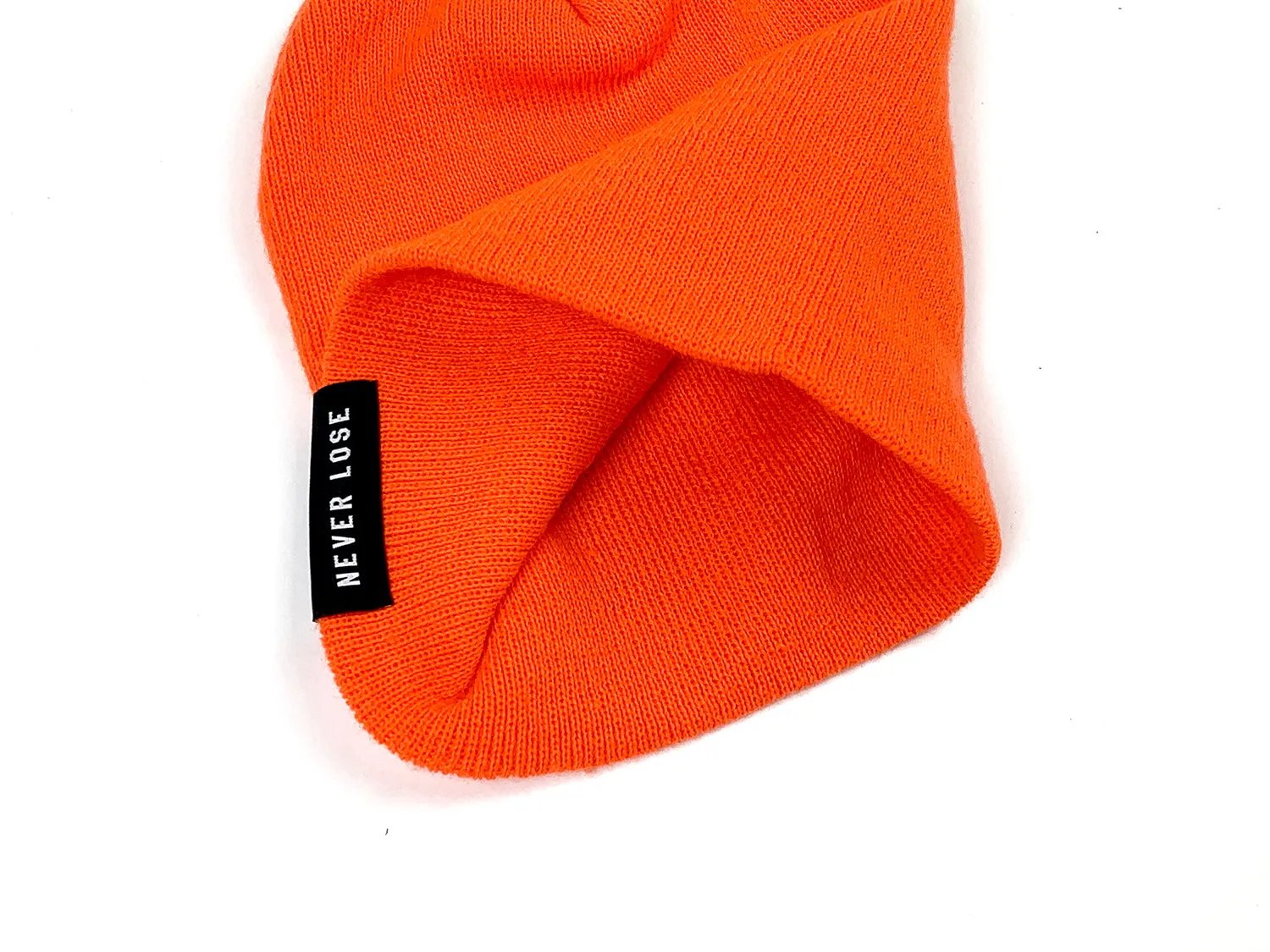 Never Lose Skullcap Fold Beanie - NEON ORANGE