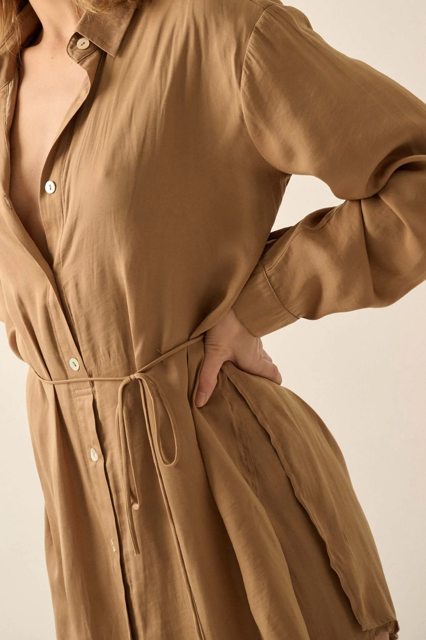 Nine to Five Matte Satin Button-Up Shirt Romper