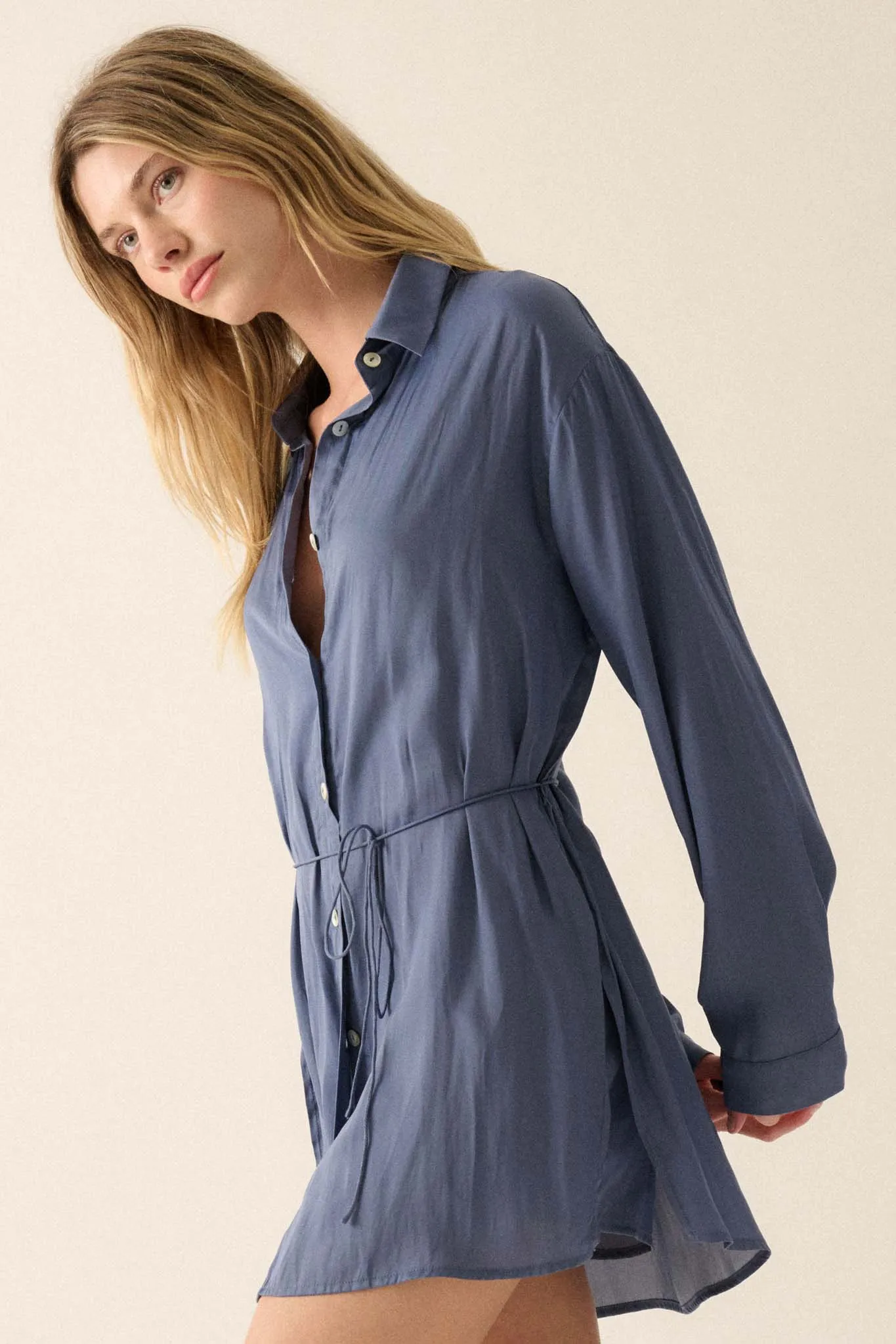 Nine to Five Matte Satin Button-Up Shirt Romper