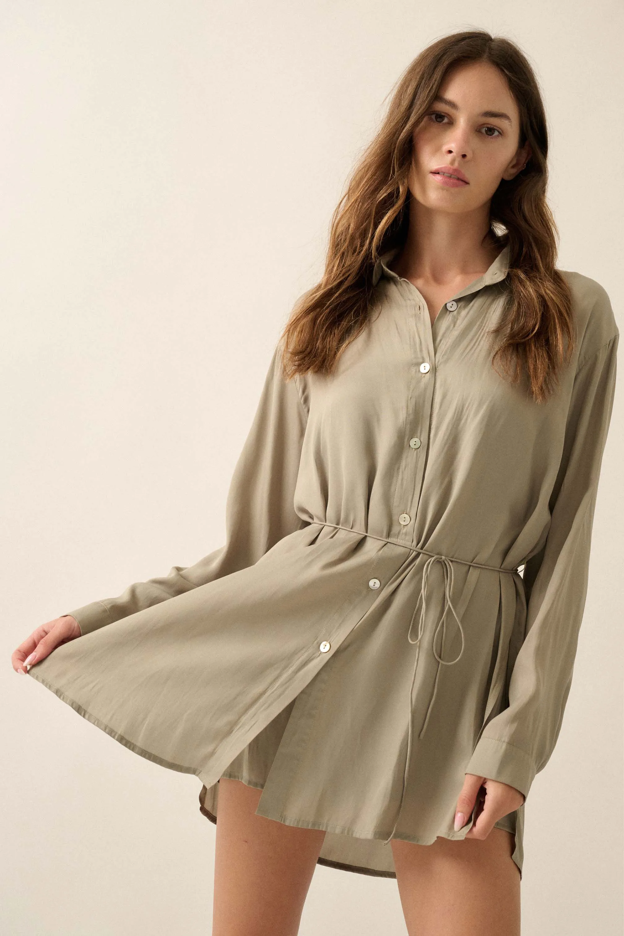 Nine to Five Matte Satin Button-Up Shirt Romper