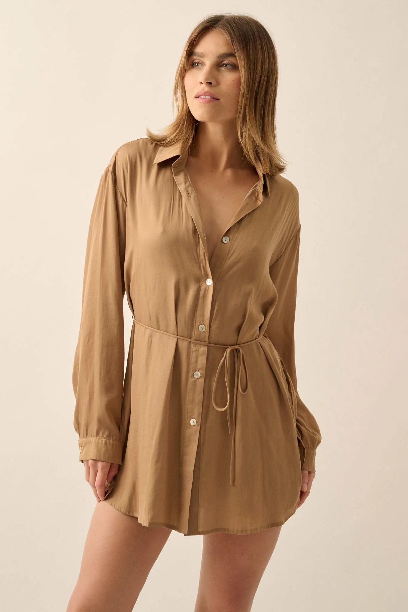 Nine to Five Matte Satin Button-Up Shirt Romper