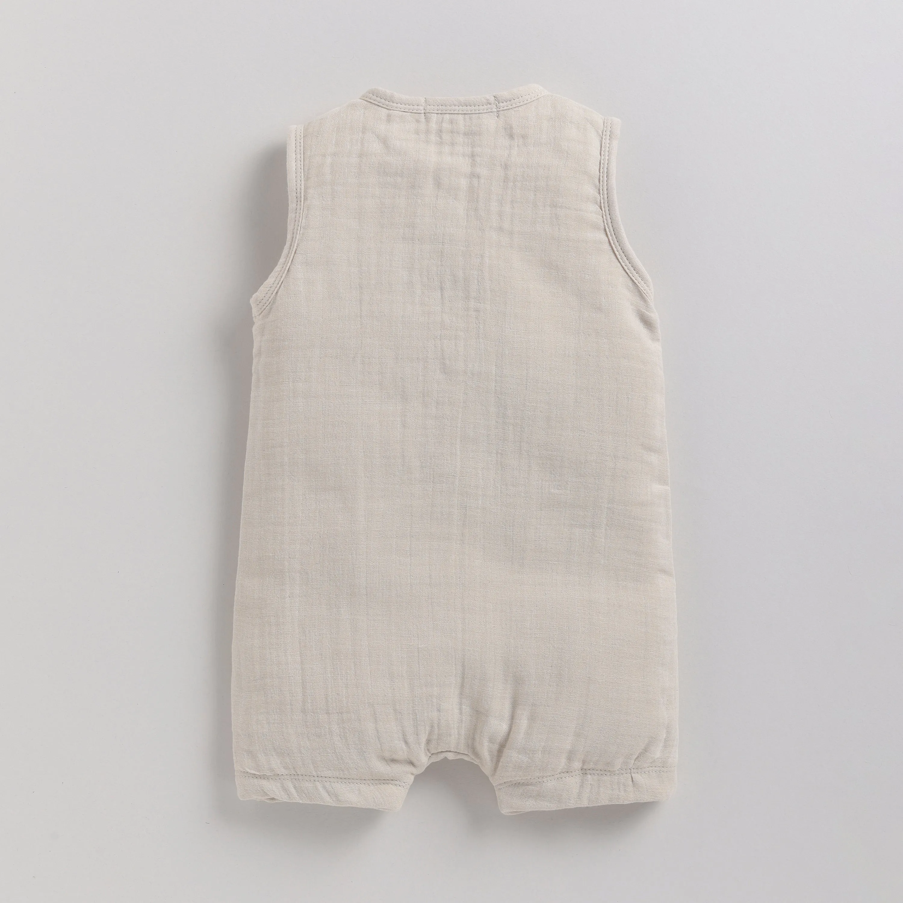 Oatmeal Organic Muslin Half Romper