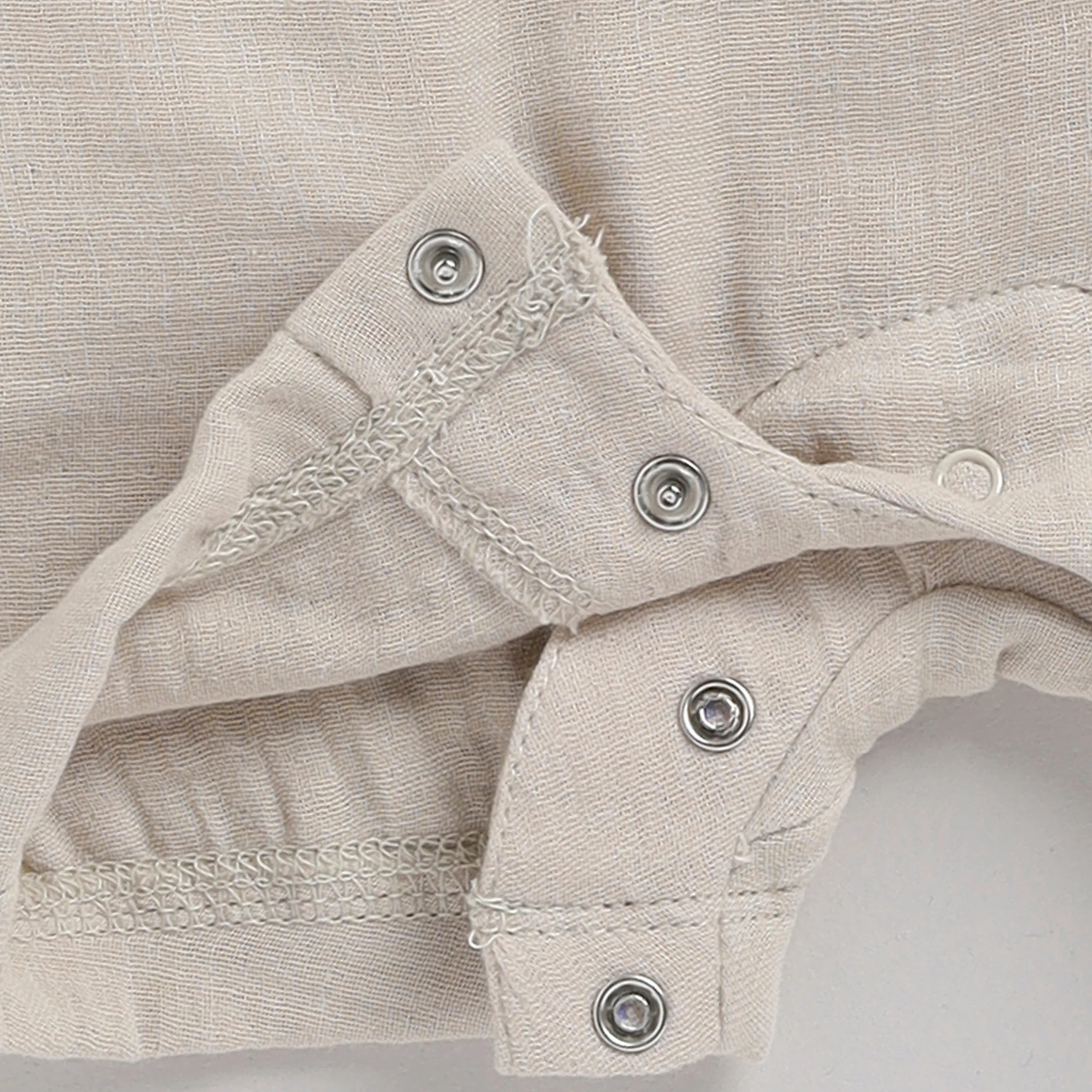 Oatmeal Organic Muslin Half Romper