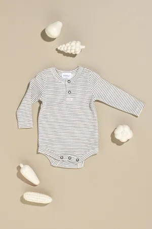 OATMEAL STRIPE RIB BUBBYSUIT