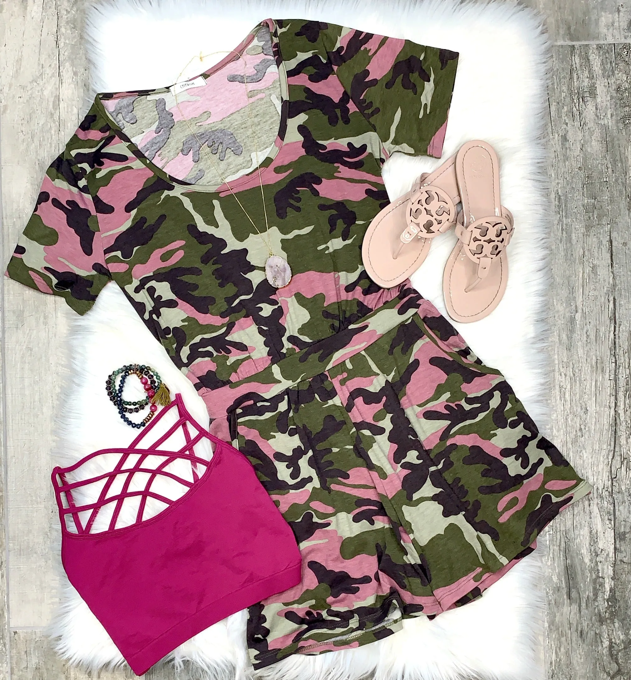 On the Hunt for Love Camo Romper