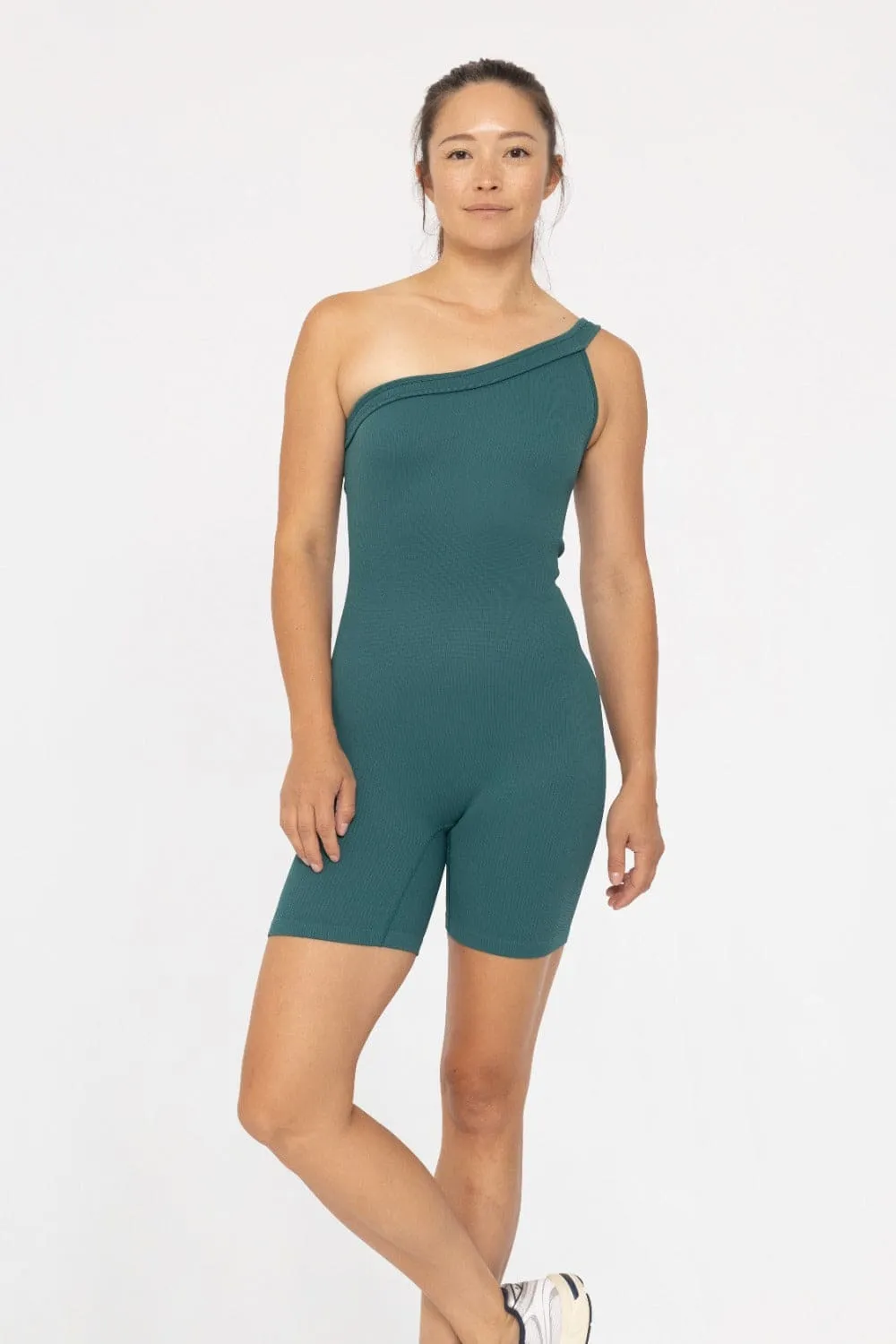 One-Shoulder Sculpt Active Romper