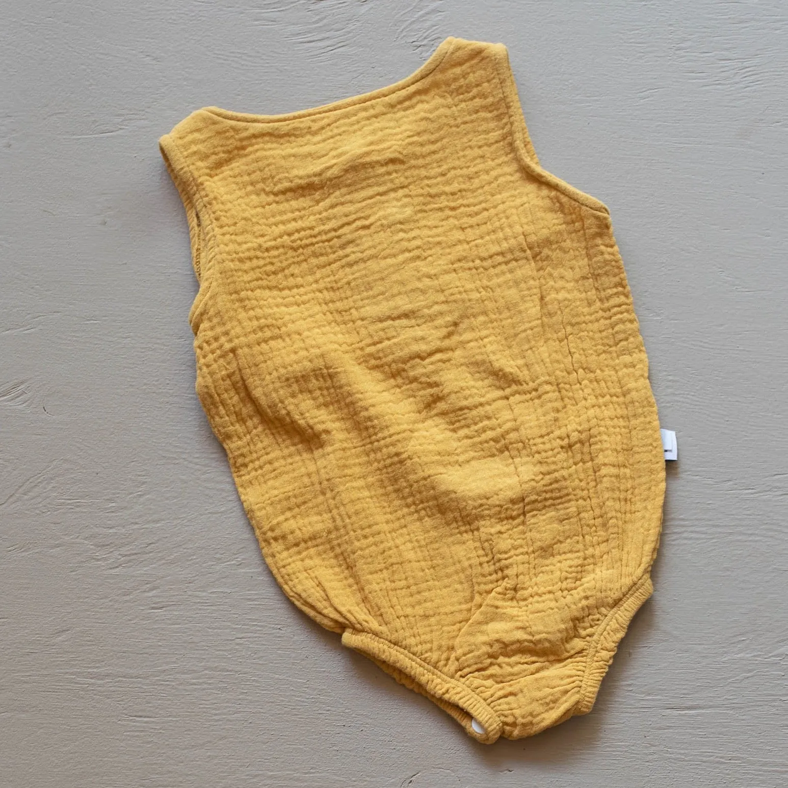 Organic Cotton Baby Romper - Mustard