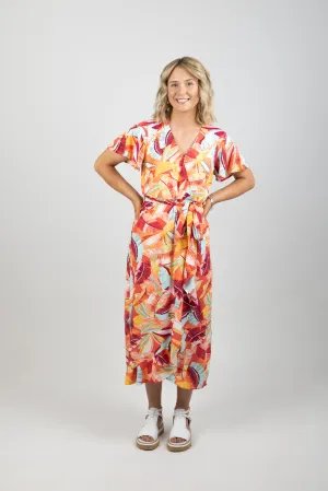 PAPAYA MAXI WRAP DRESS