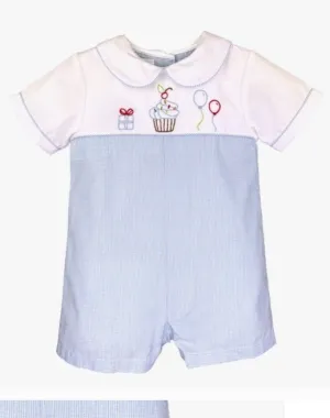 Petit Ami Birthday Embroidered Romper