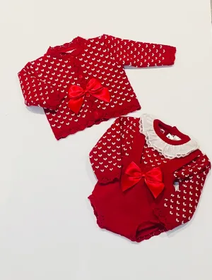 Pex Girls Red Phoebe Cardi