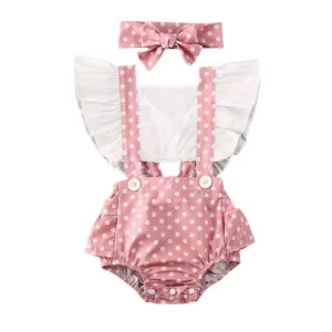 Pink Polka Dot Baby Romper