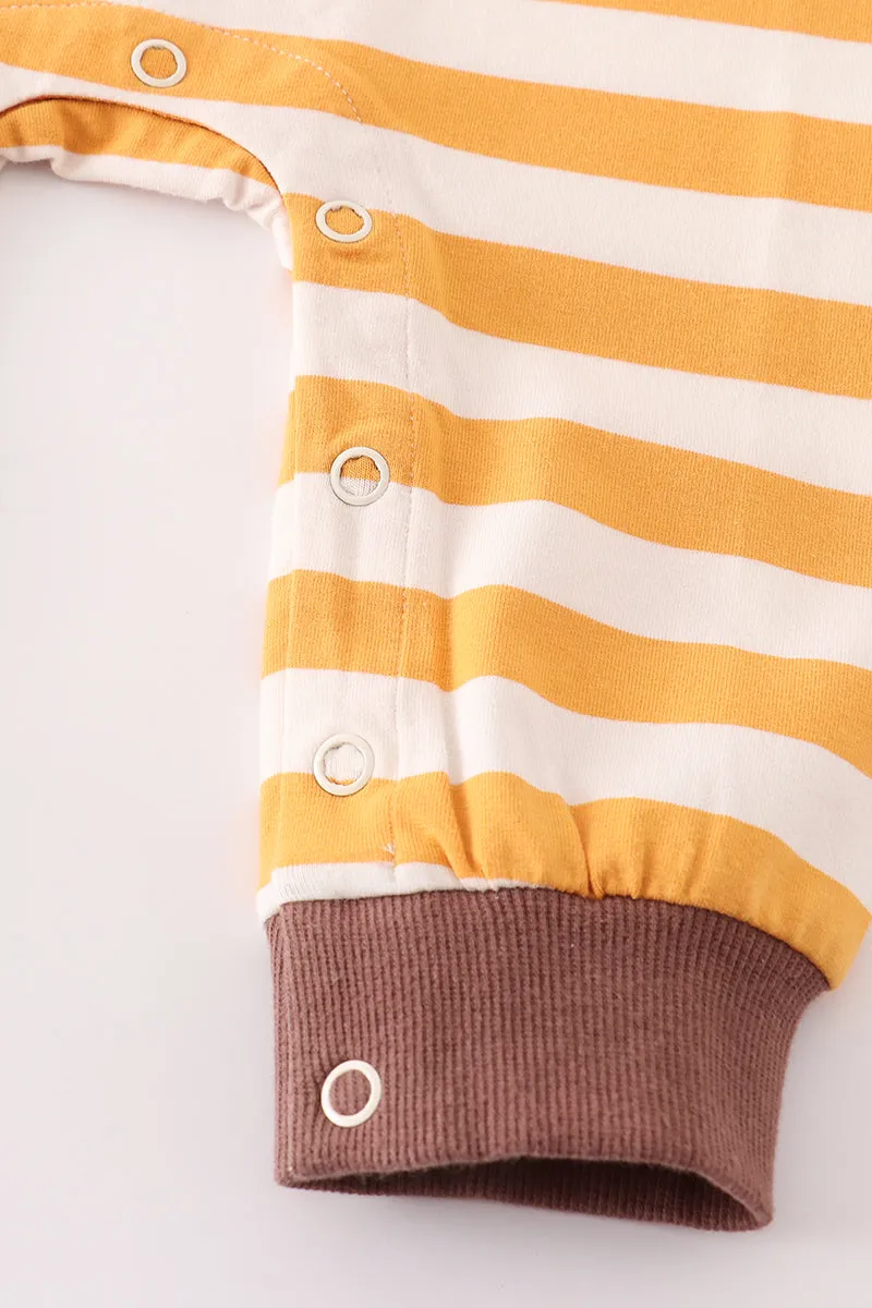 Platinum brown stripe boy romper