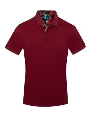 Polo stretch Cotton in Burgundy