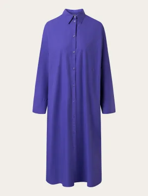 Poplin wrap shirt dress - Deep Purple