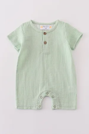 Premium Sage muslin stripe boy romper