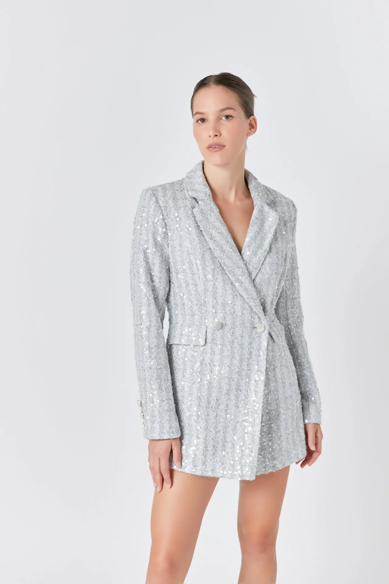 Premium Sequins Tweed Romper