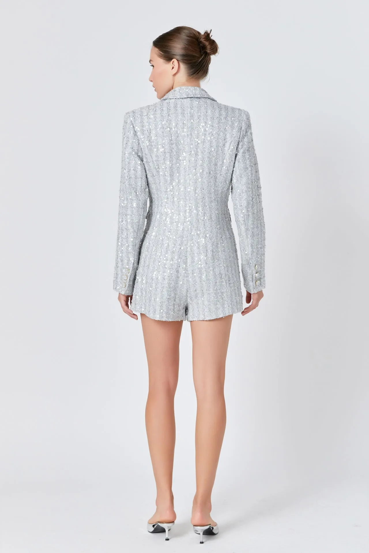 Premium Sequins Tweed Romper