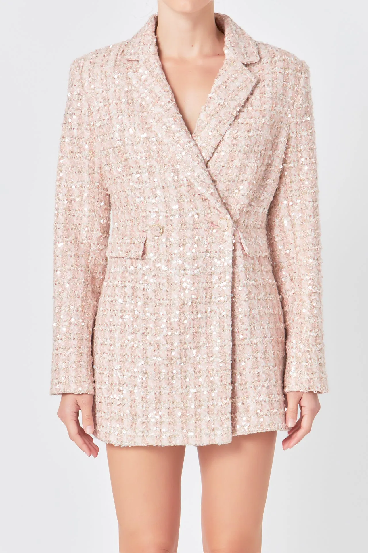 Premium Sequins Tweed Romper