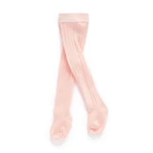 Purebaby Pink Rib Tights - 1-5 years