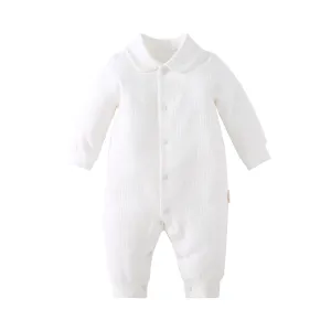 Pureborn Newborn Baby Baptism Solid Romper